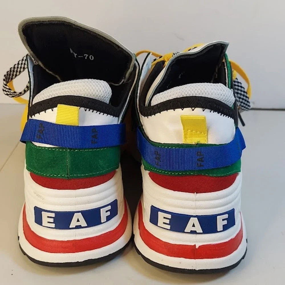 EAF Fashion Multicolor Chunky Platform Sneakers Womens Size 6.5‎ Streetwear Red